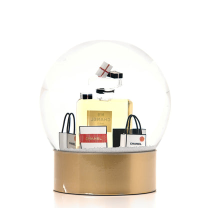 Chanel Glass N°5 Perfume Bottle Snow Globe Gold 2 of 3