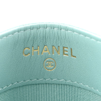 Chanel Caviar Quilted Card Holder Light Blue 6 of 7