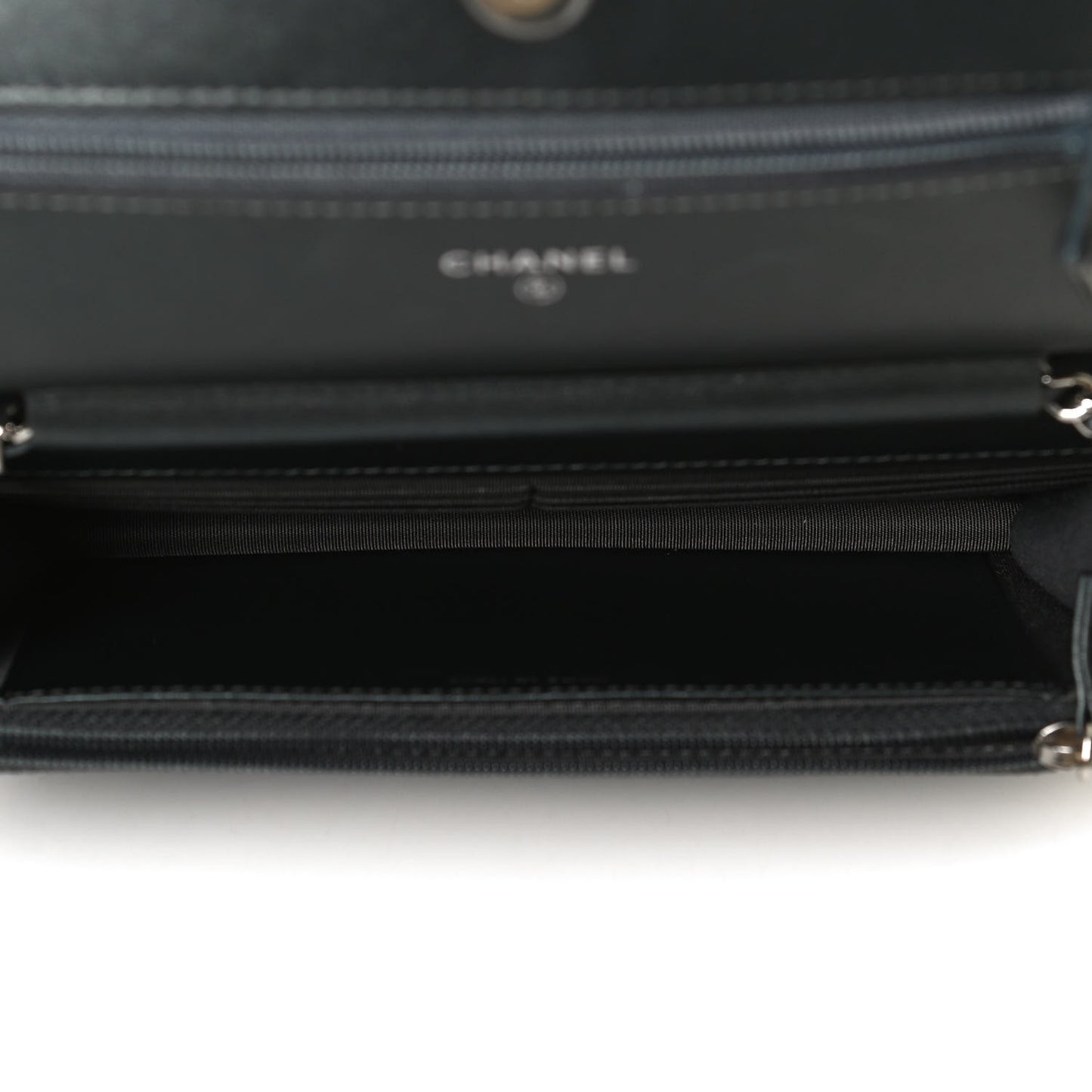 Caviar Quilted Vintage Mademoiselle Wallet On Chain WOC Dark Grey