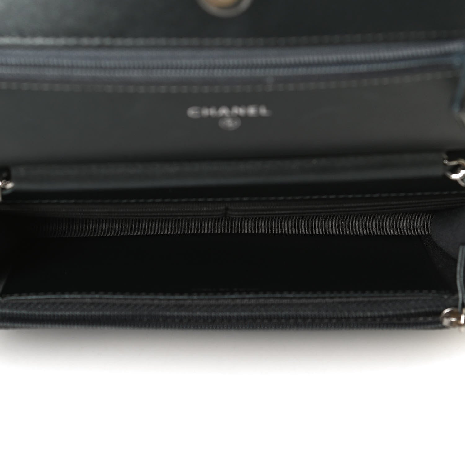 Chanel Caviar Quilted Vintage Mademoiselle Wallet On Chain WOC Dark Grey 5 of 11