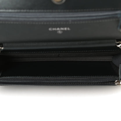 Chanel Caviar Quilted Vintage Mademoiselle Wallet On Chain WOC Dark Grey 5 of 11