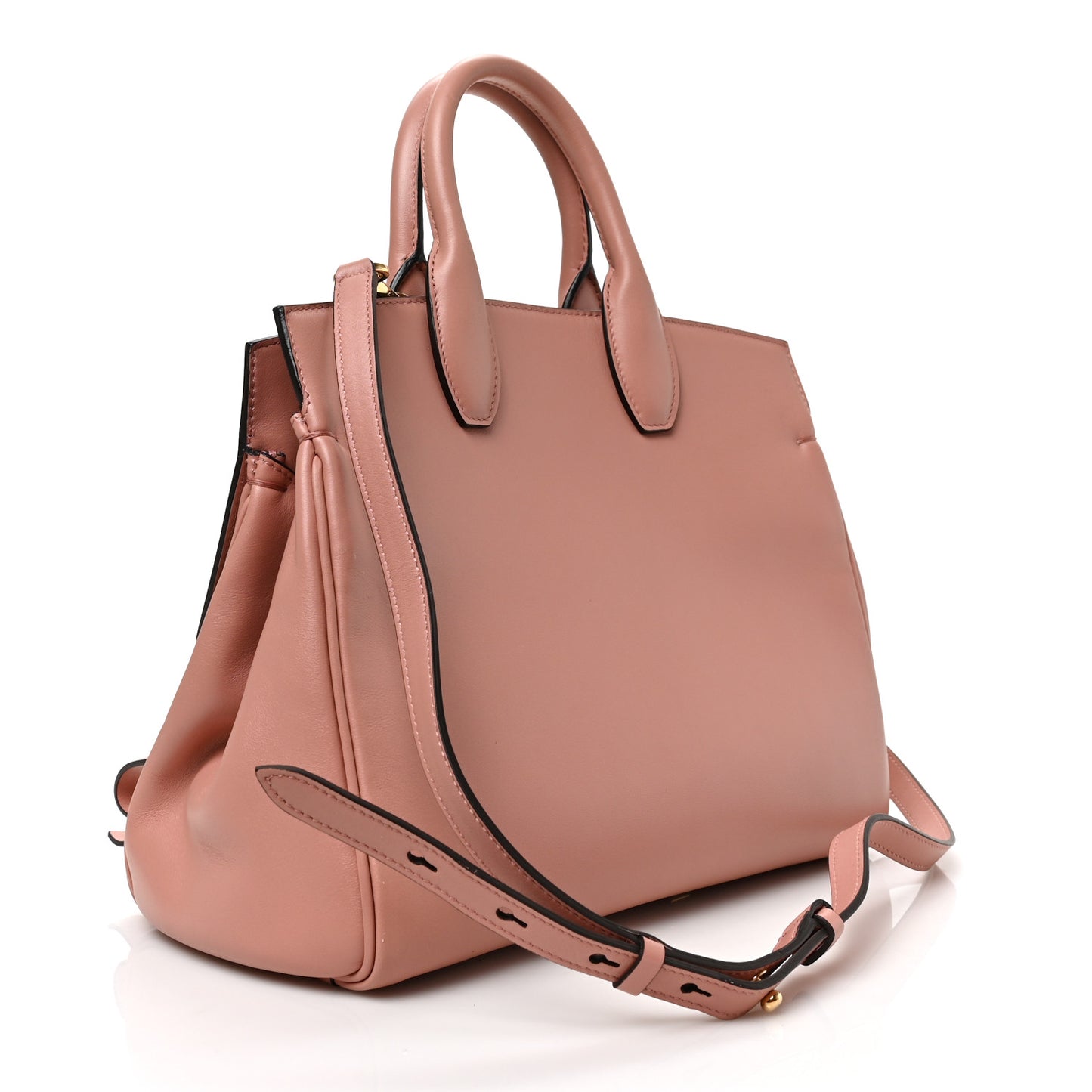 Calfskin Medium The Studio Box Bag Antique Rose
