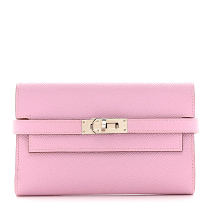 Hermes Epsom Medium Kelly Wallet Mauve Sylvestre Jaune De Naples 1 of 7