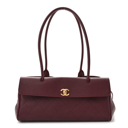 Chanel Grained Calfskin Stitched Urban Essentials Small Shopping Bag Burgundy 1 of 11