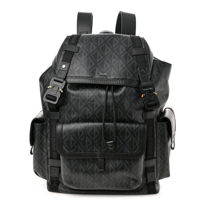 Christian Dior Canvas CD Diamond Hit The Road Backpack Black 1 of 10