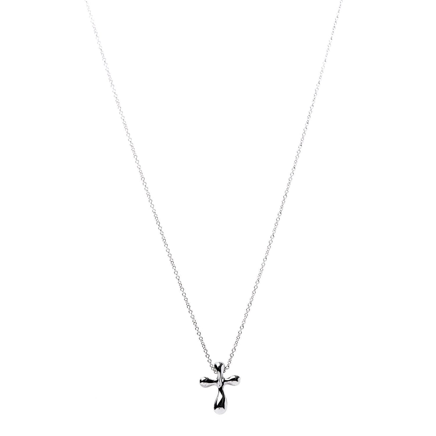 Sterling Silver 16mm Elsa Peretti Cross Pendant Necklace
