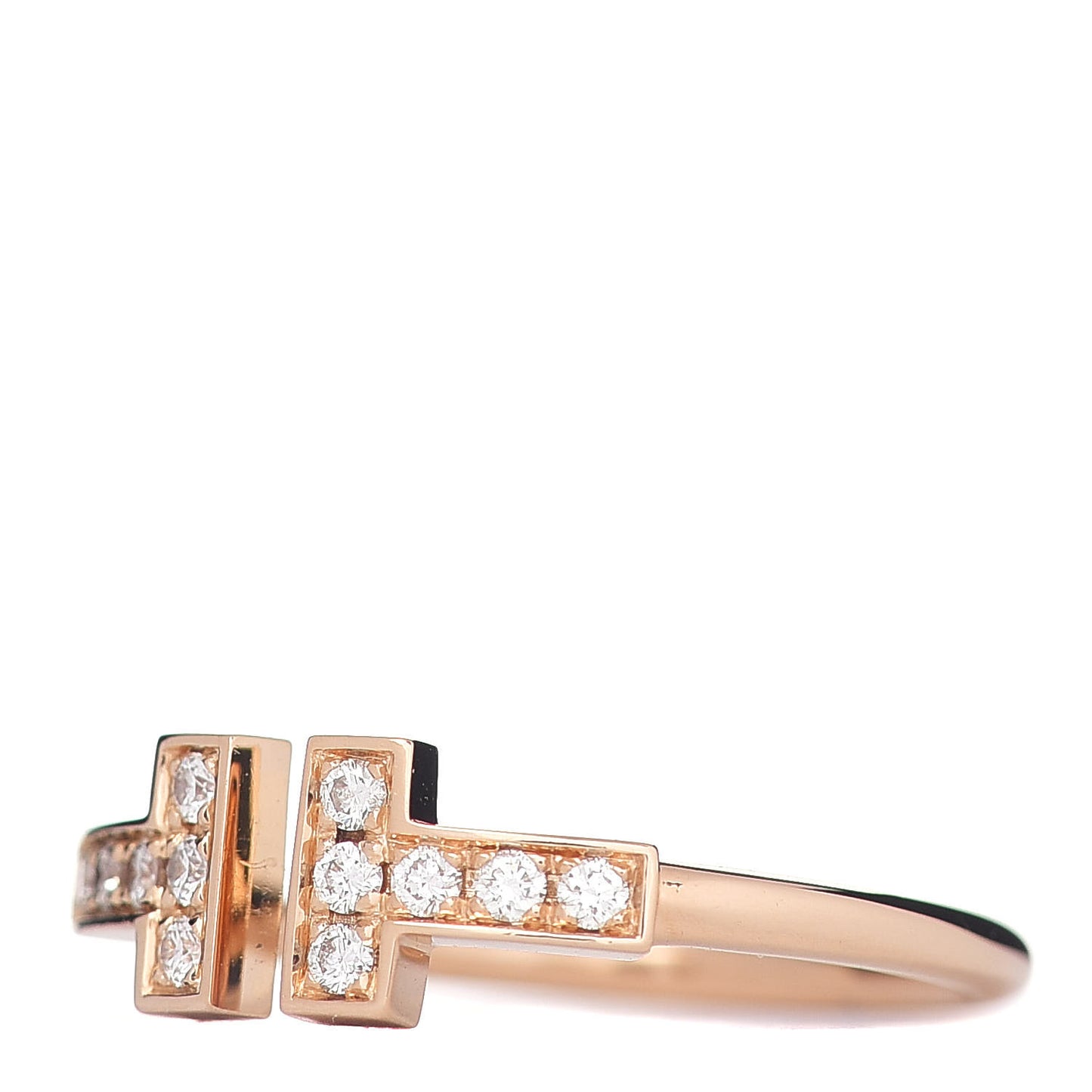 18K Rose Gold Diamond T Wire Ring 52 6