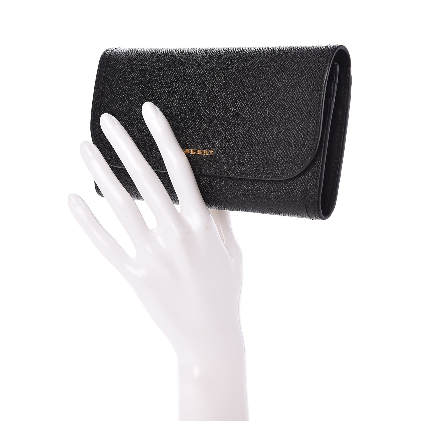 Grainy Calfskin Ashton Continental Flap Wallet Black