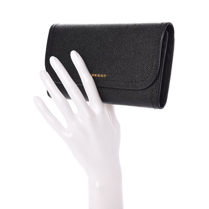 Burberry Grainy Calfskin Ashton Continental Flap Wallet Black 2 of 6