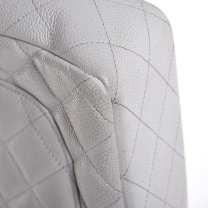 Chanel Caviar Quilted Jumbo Single Flap White 21 of 32