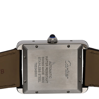 Cartier Stainless Steel Alligator 31mm Tank Solo Automatic Watch Brown 4 of 5