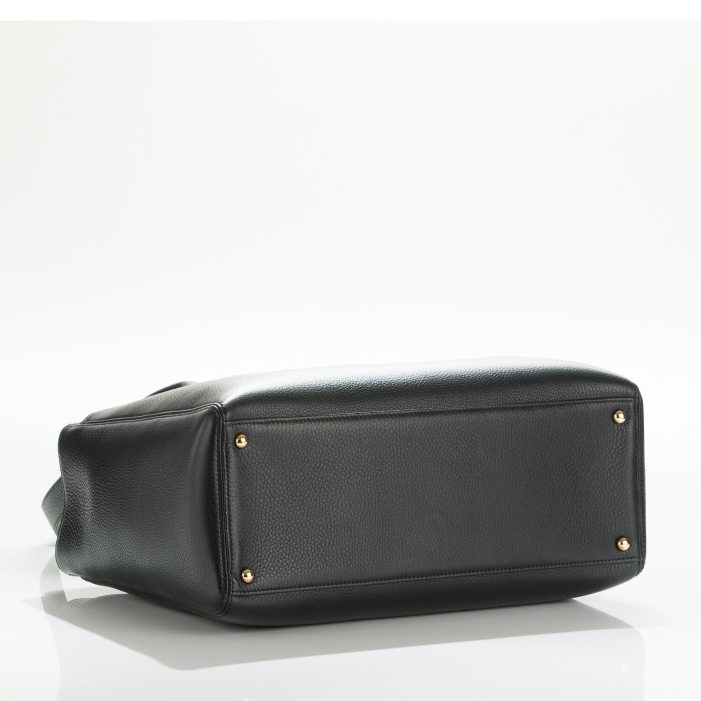 Calfskin Cerf Executive Shopper Tote Black