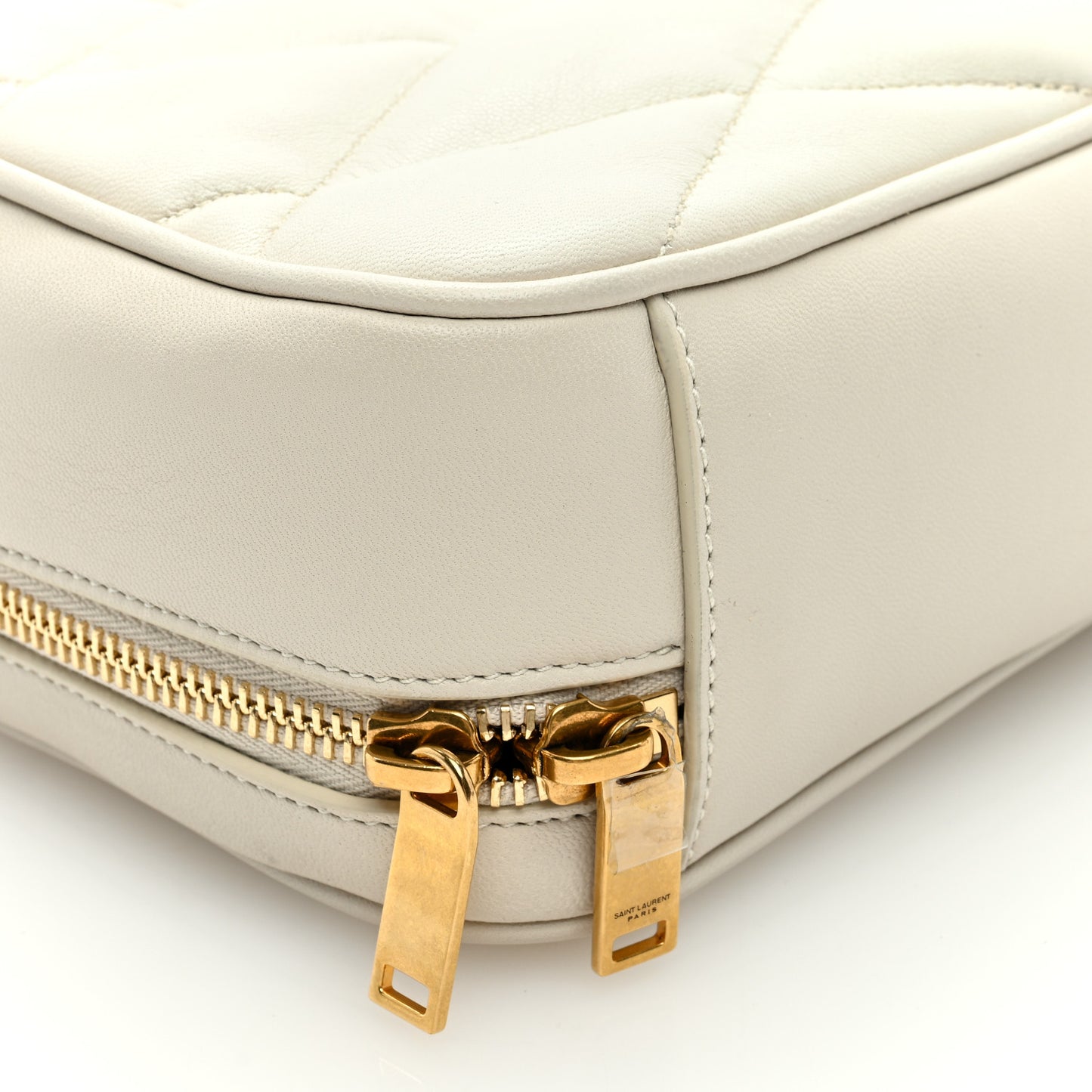 Calfskin Quilted Demie Lune Shoulder Bag Crema Soft