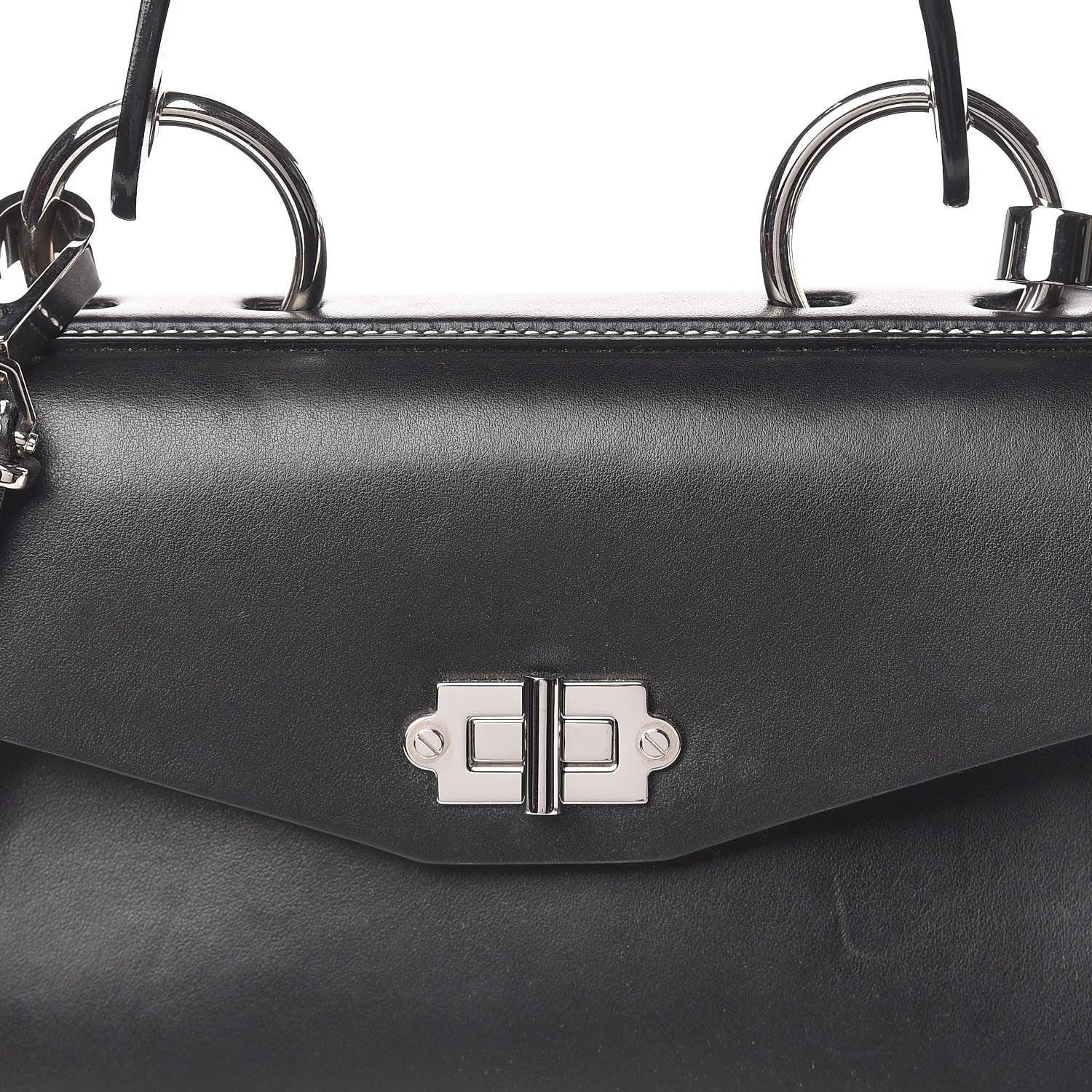 Proenza Schouler Smooth Calfskin Small Hava Top Handle Bag Black 11 of 11
