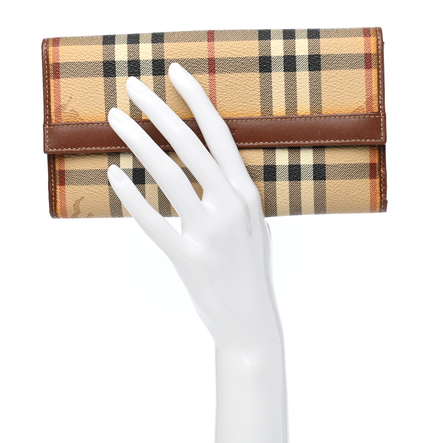 Burberry Haymarket Check Continental Wallet Brown 2 of 8