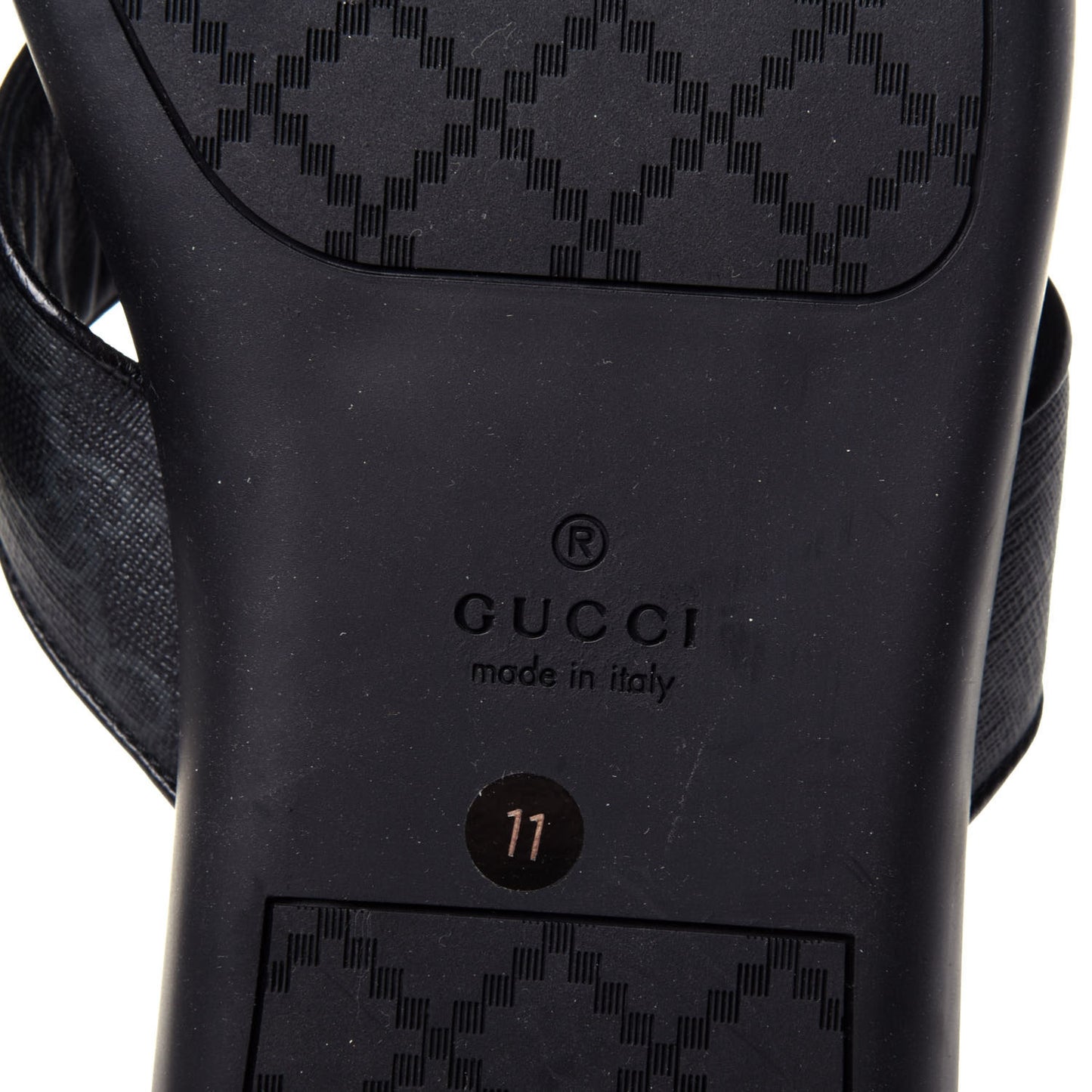 Monogram Web Mens Thong Sandal 11 Black