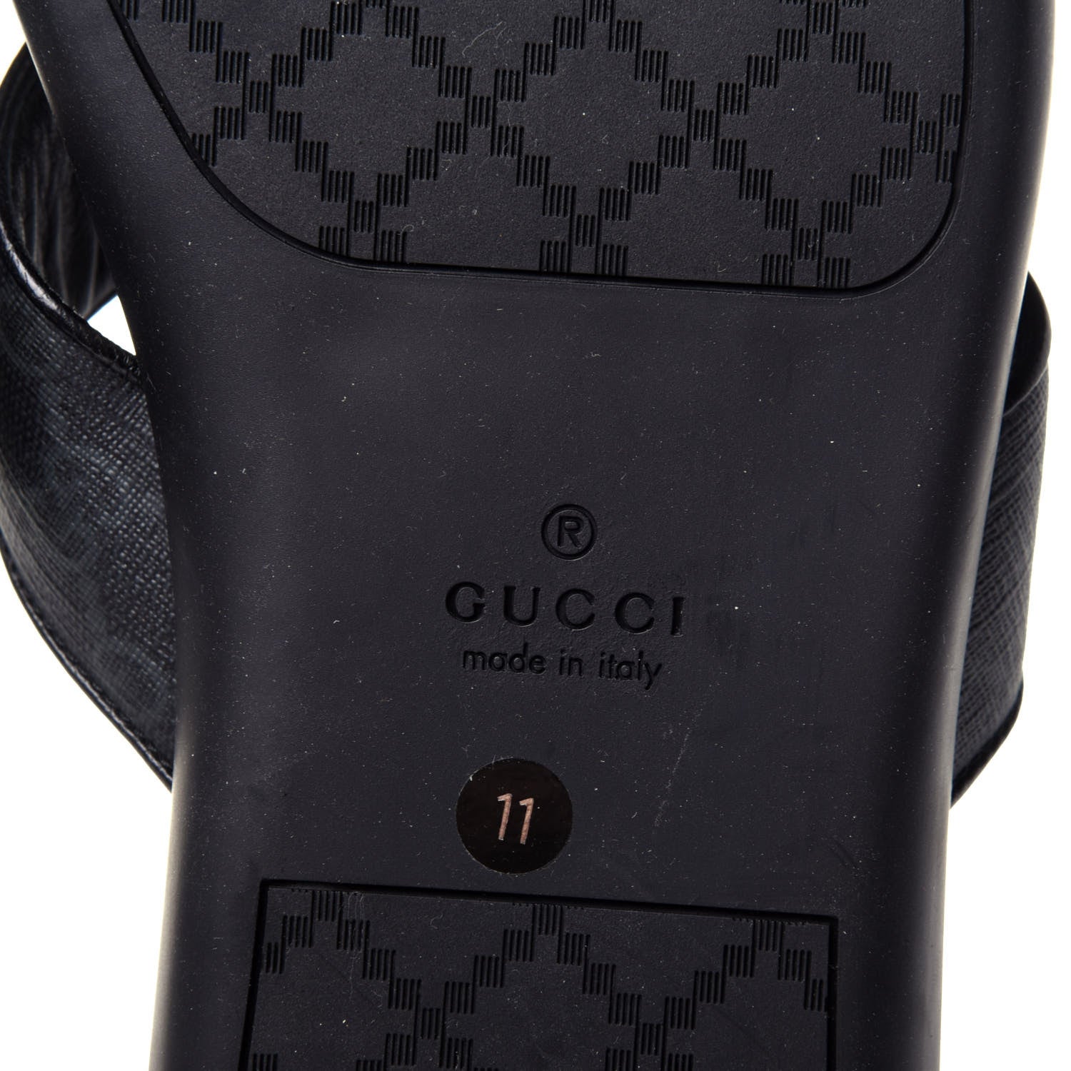 Gucci Monogram Web Mens Thong Sandal 11 Black 8 of 10