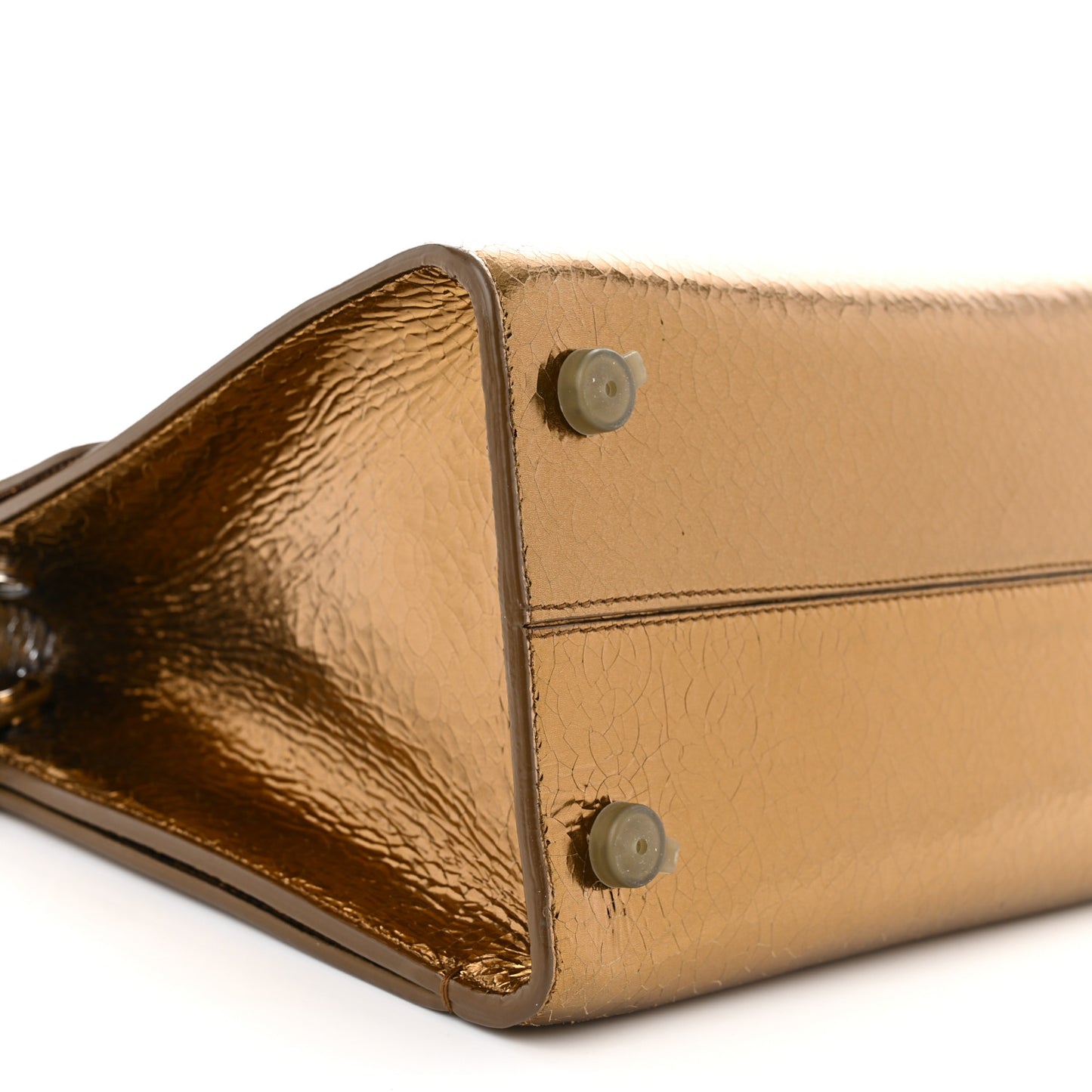 Metallic Calfskin Medium Diorever Flap Bronze