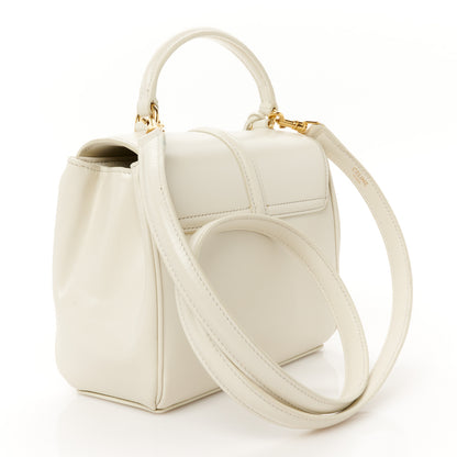 Celine Satinated Calfskin Mini 16 Top Handle Bag White Cotton 3 of 12