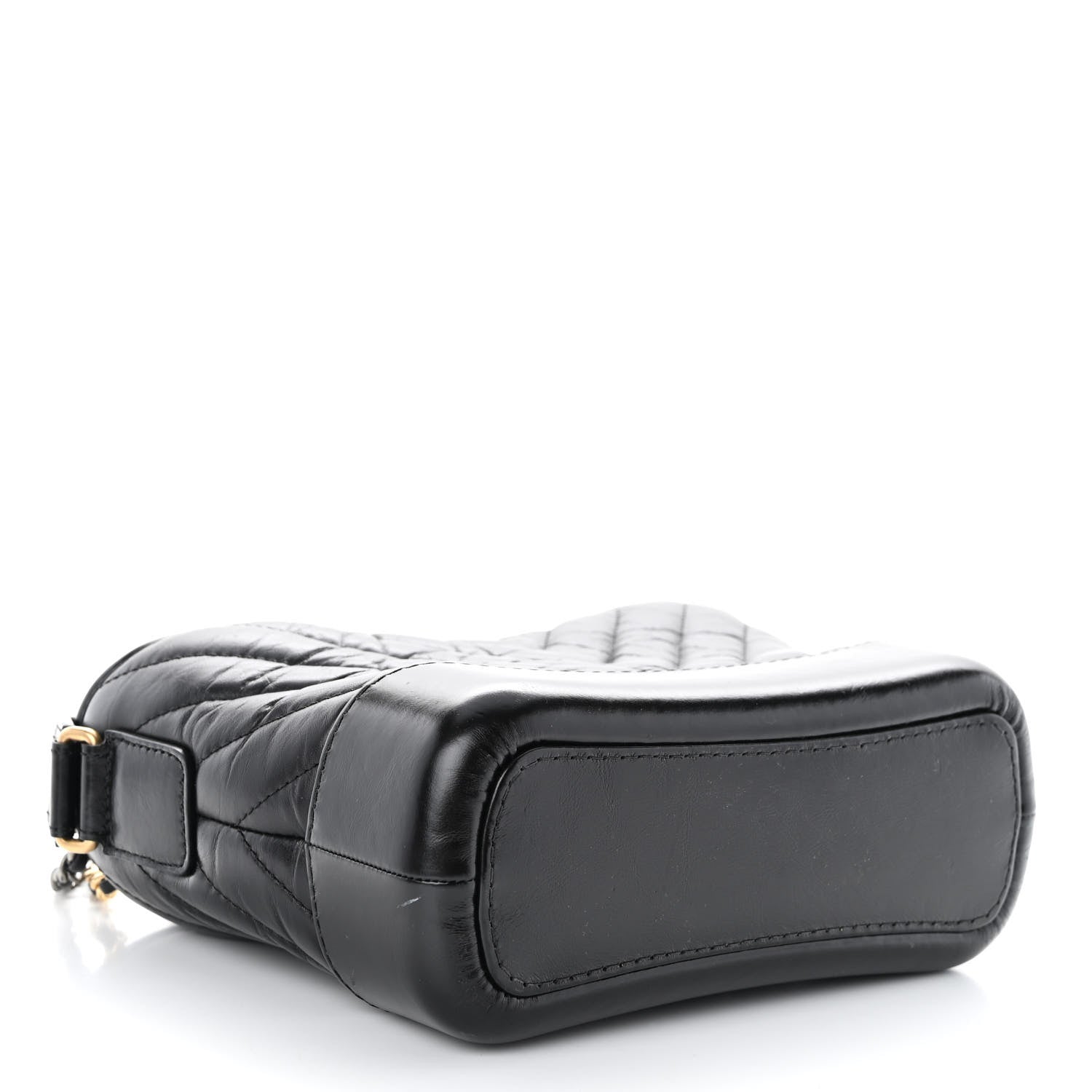 Chanel Aged Calfskin Chevron Quilted Small Gabrielle Hobo Black 4 of 10