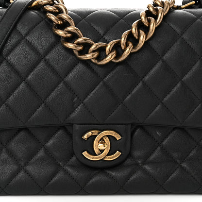 Chanel Shiny Sheepskin Quilted Large Trapezio Flap Black 8 of 11