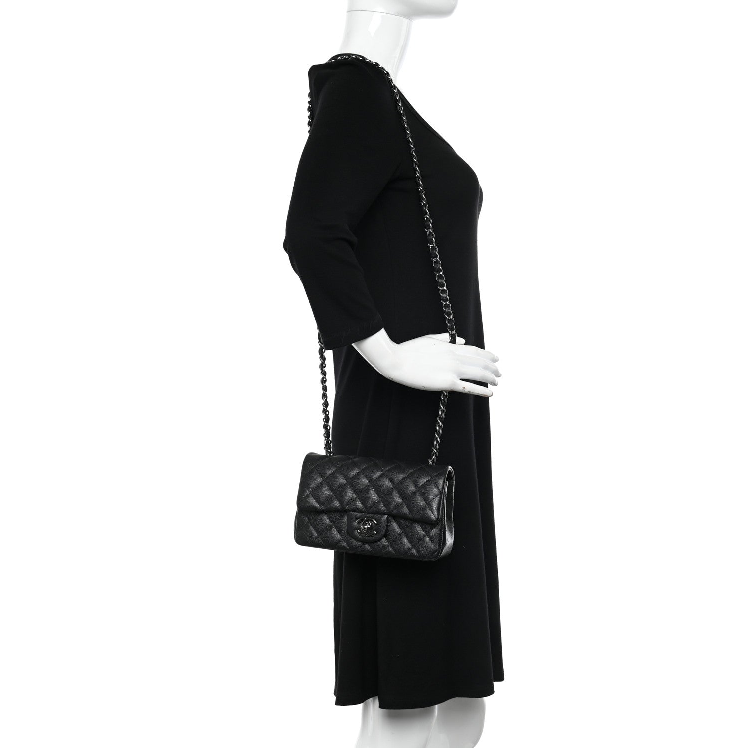Chanel Caviar Quilted Mini Rectangular Flap Black 2 of 10