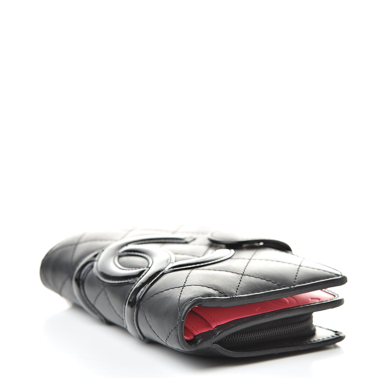 Calfskin Cambon Zipped Pocket Wallet Black