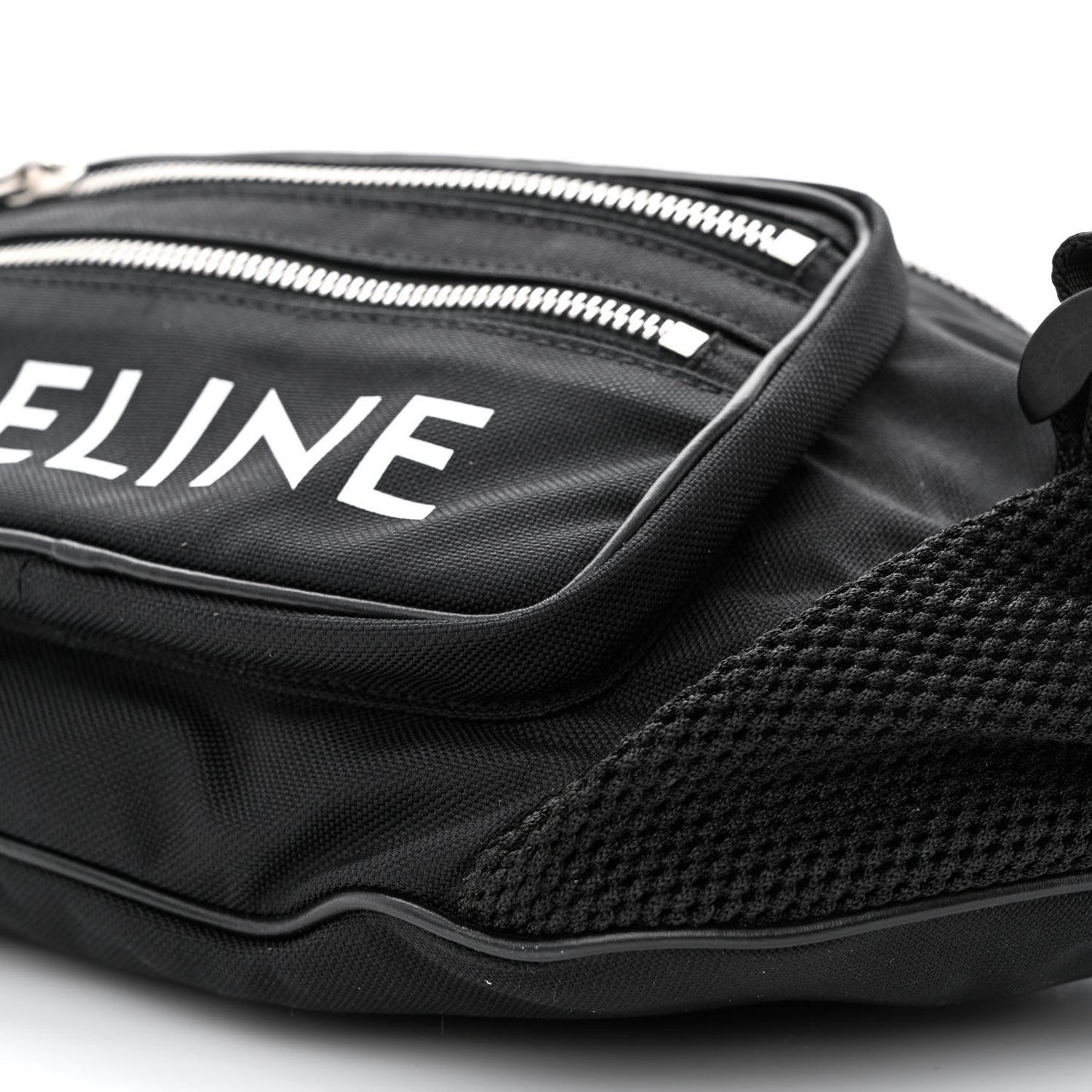 Cotton Gabardine Logo Print Trekking Belt Bag Black