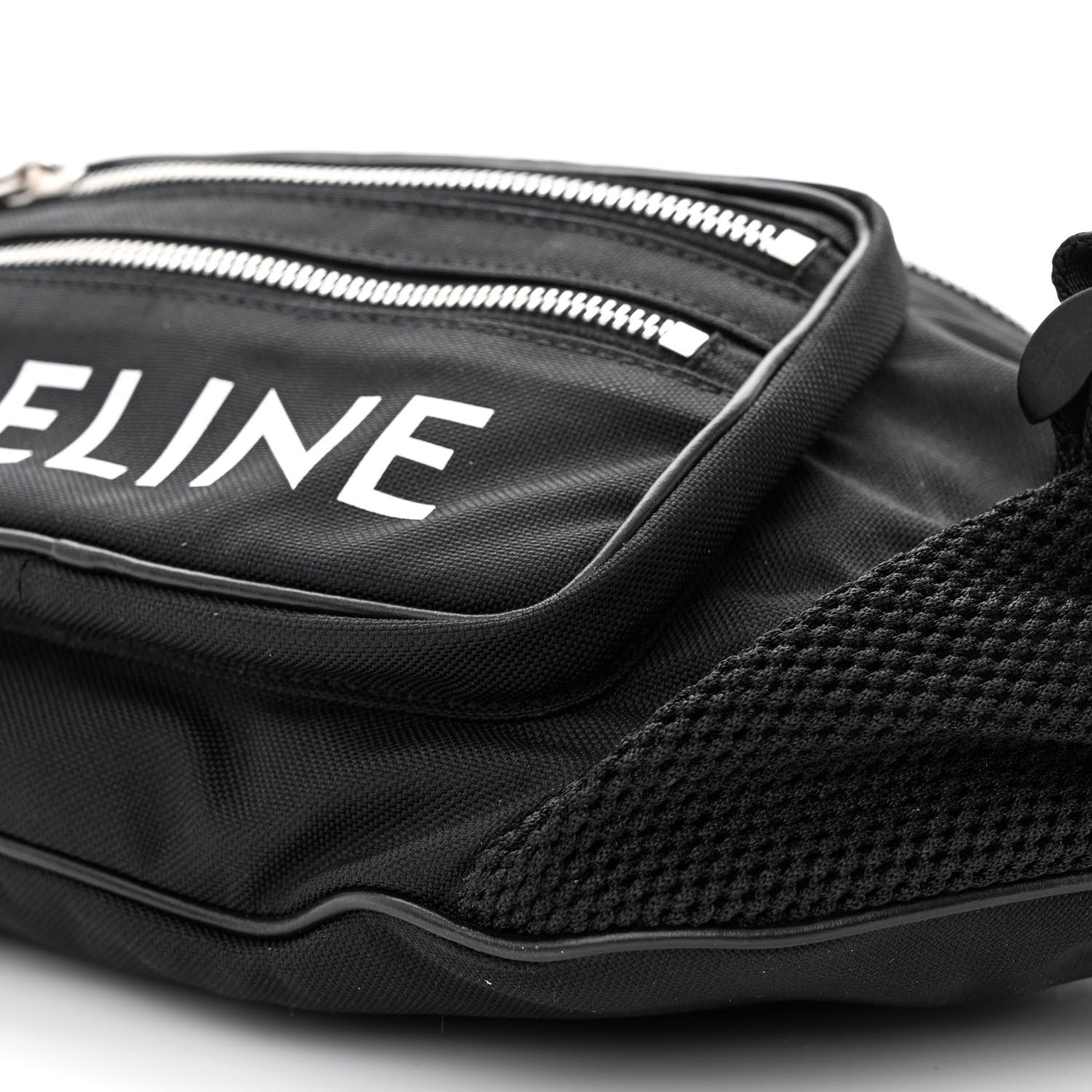 Celine Cotton Gabardine Logo Print Trekking Belt Bag Black 10 of 11