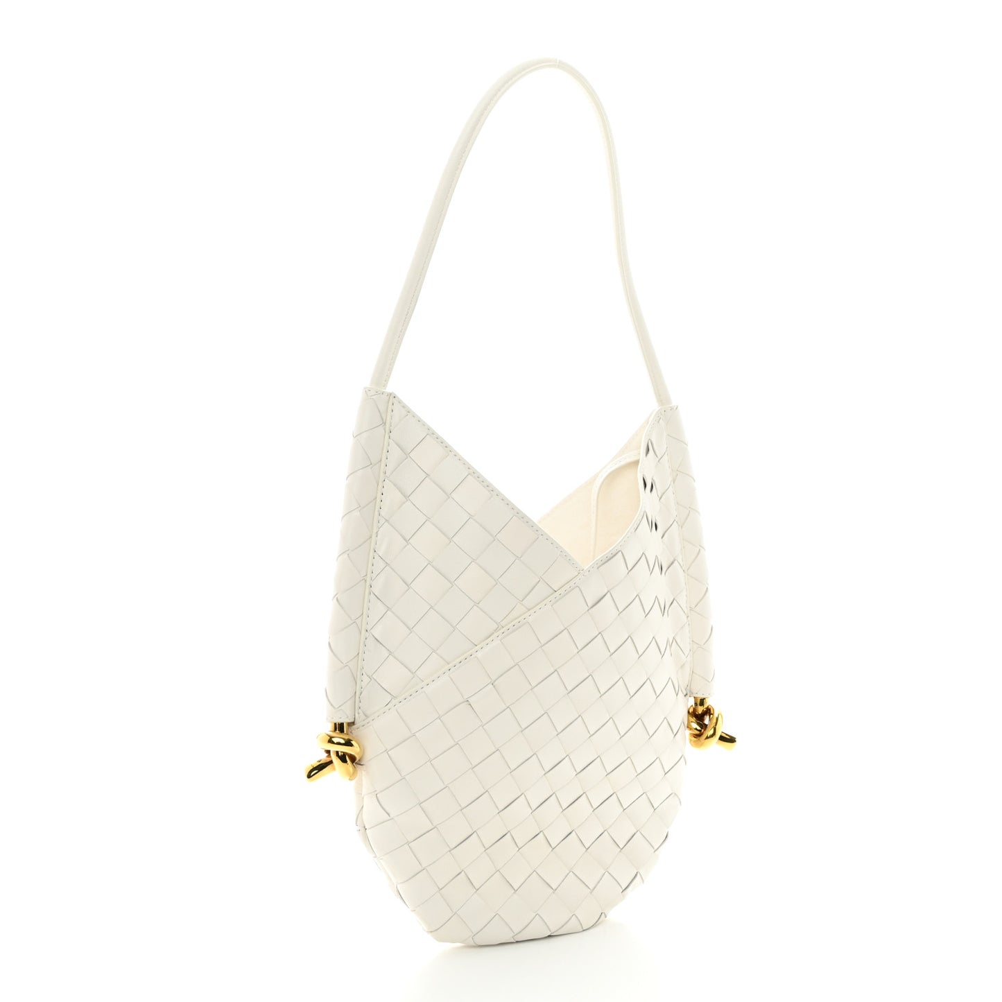 Nappa Intrecciato Small Solstice Hobo White