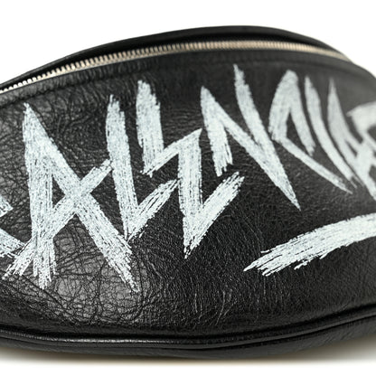 Balenciaga Agneau Arena Graffiti All Over XS Souvenir Belt Bag Black White 8 of 9
