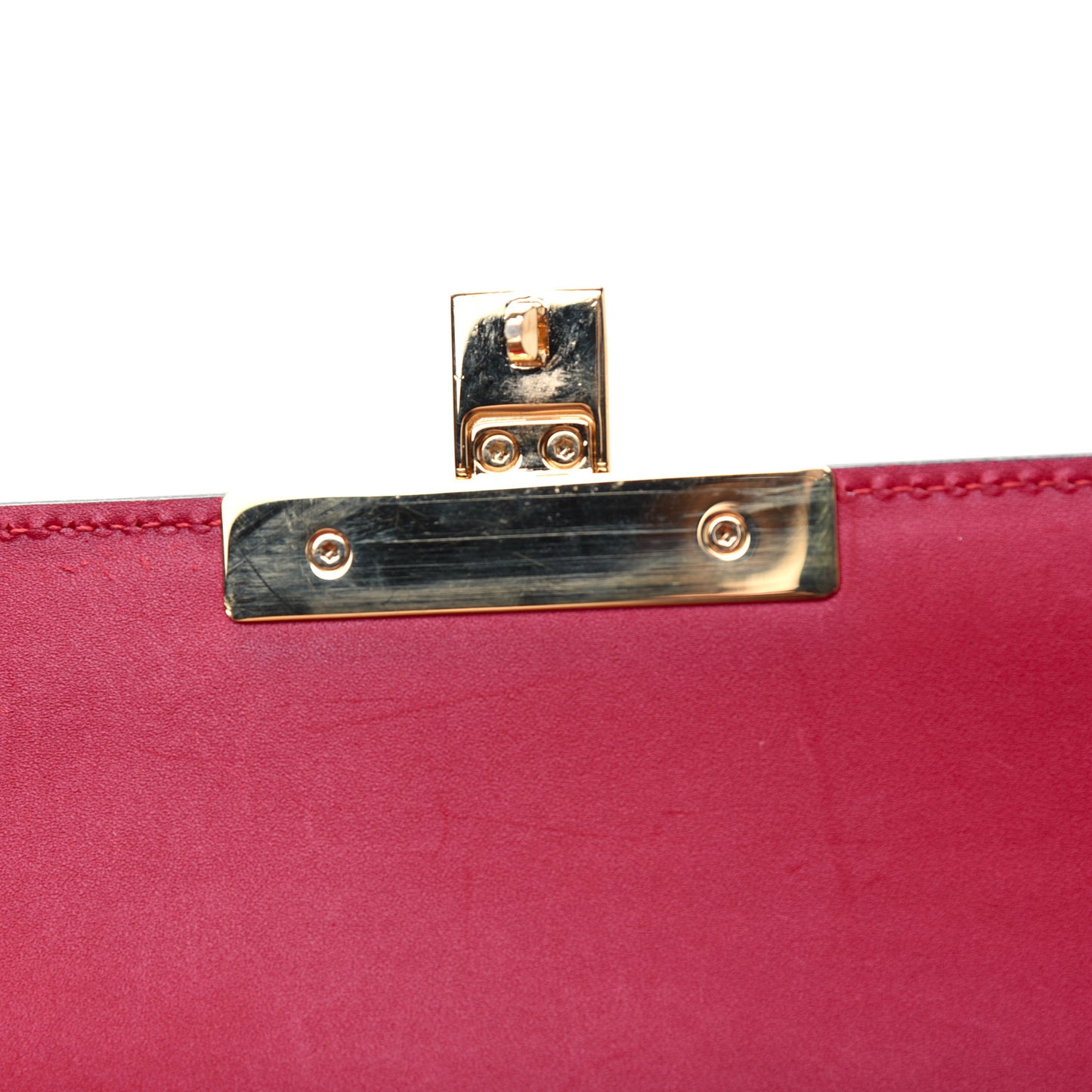 Guccissima Signature Medium Padlock Top Handle Bag Hibiscus Red
