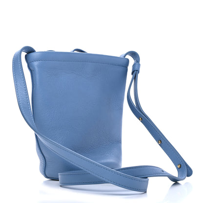 Mansur Gavriel Pebbled Calfskin Zip Bucket Bag Blue 2 of 5