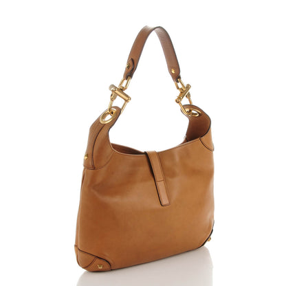 Gucci Calfskin Piston Lock Jackie O Hobo Tan 3 of 11