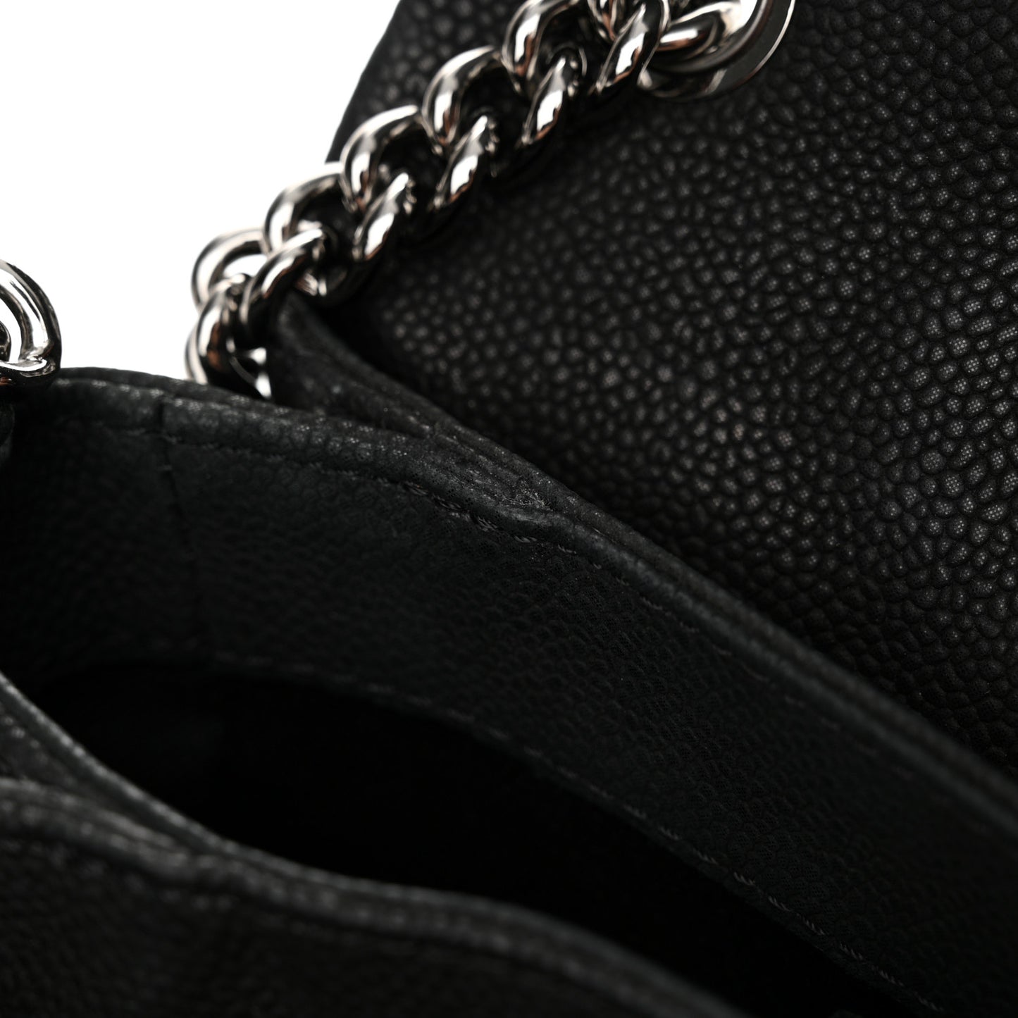 Caviar Quilted Small Lady Pearly Flap Black