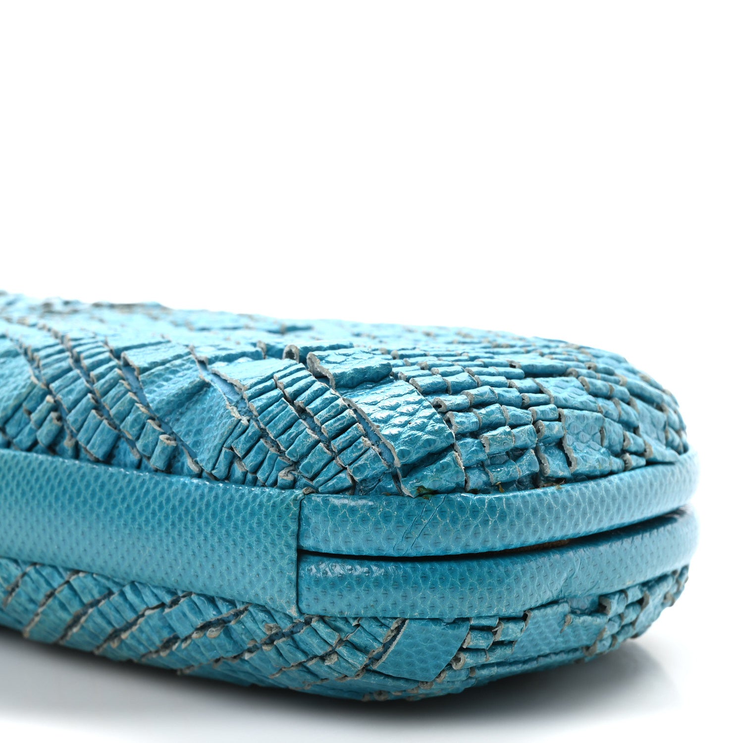 Bottega Veneta Ayers Intrecciato Karung Knot Clutch Blue 9 of 9