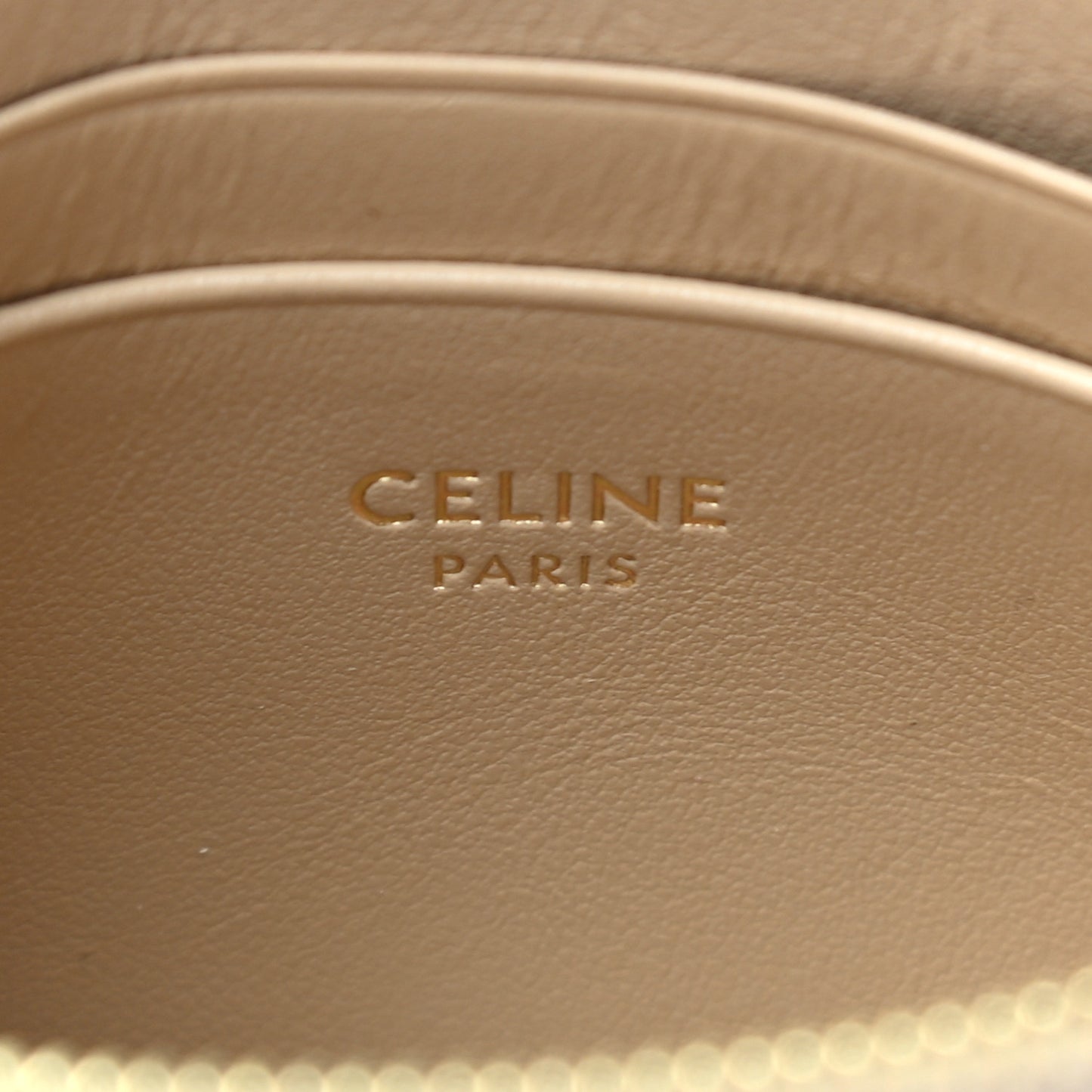 Calfskin Quilted C Charm Coin Card Pouch Nude