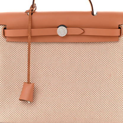 Hermes Vache Hunter Criss Viking Herbag Zip Retourne 31 PM Ecru Beige Naturel 9 of 11