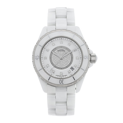 Chanel Stainless Steel Ceramic Diamond Dial 38mm J12 Automatic Watch White 1 of 5
