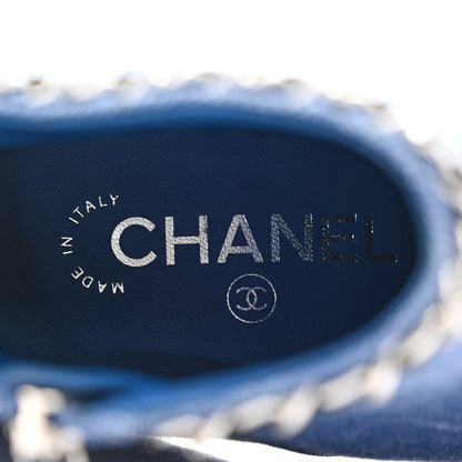 Chanel Denim Grosgrain Cap Toe Short Boots 40 Blue 7 of 10