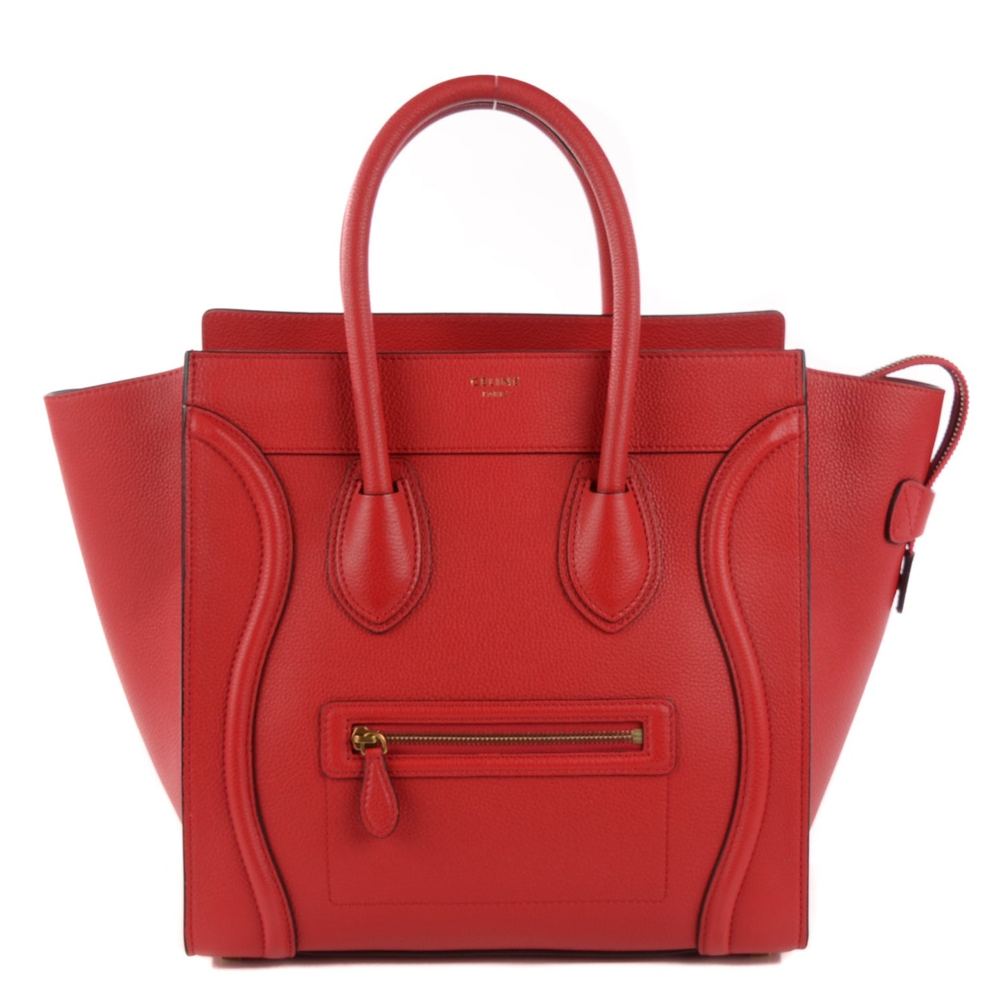Drummed Calfskin Mini Luggage Coquelicot