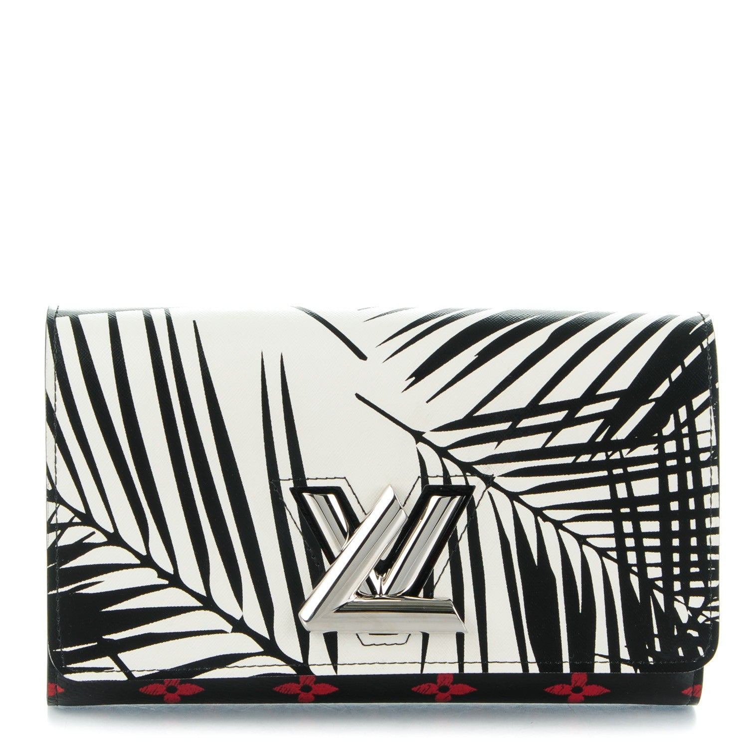 Louis Vuitton Monogram Palm Twist Chain Wallet Black White 1 of 7