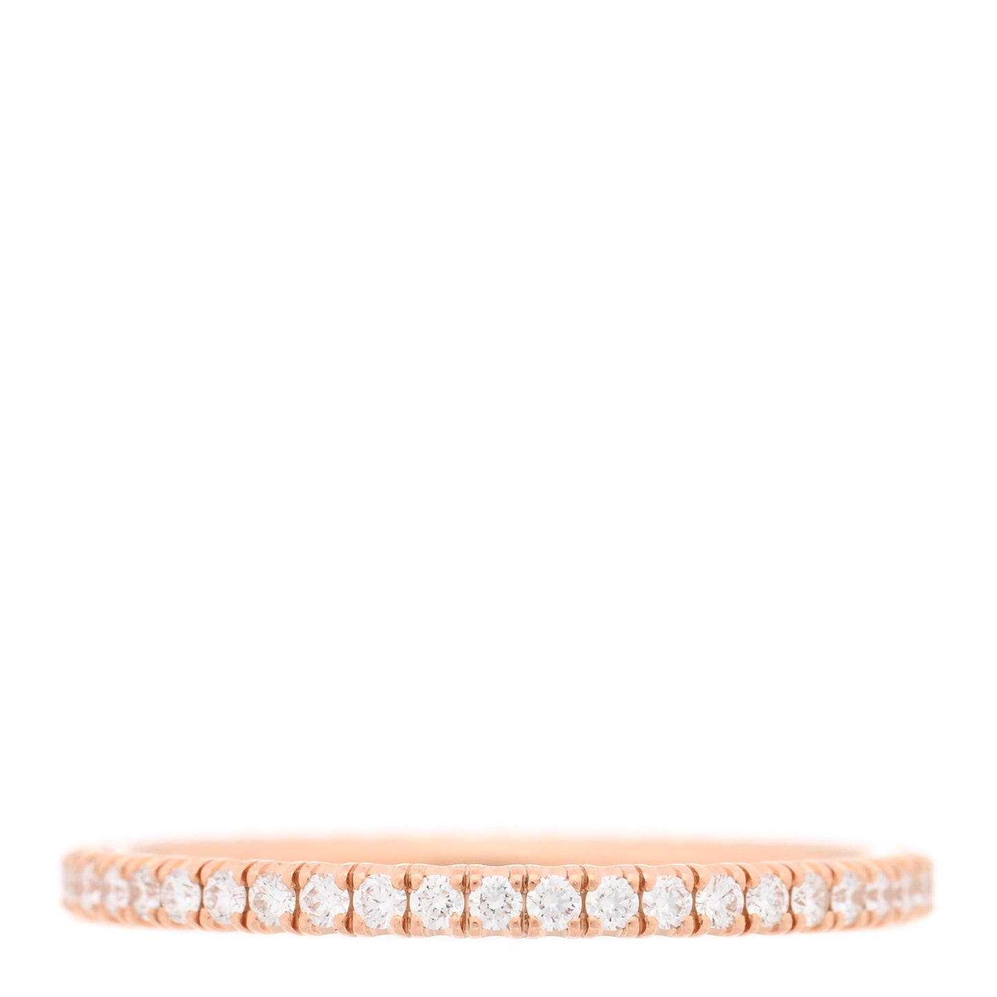 18K Pink Gold Diamond 1.5mm Etincelle de Cartier Wedding Band Ring 49 5
