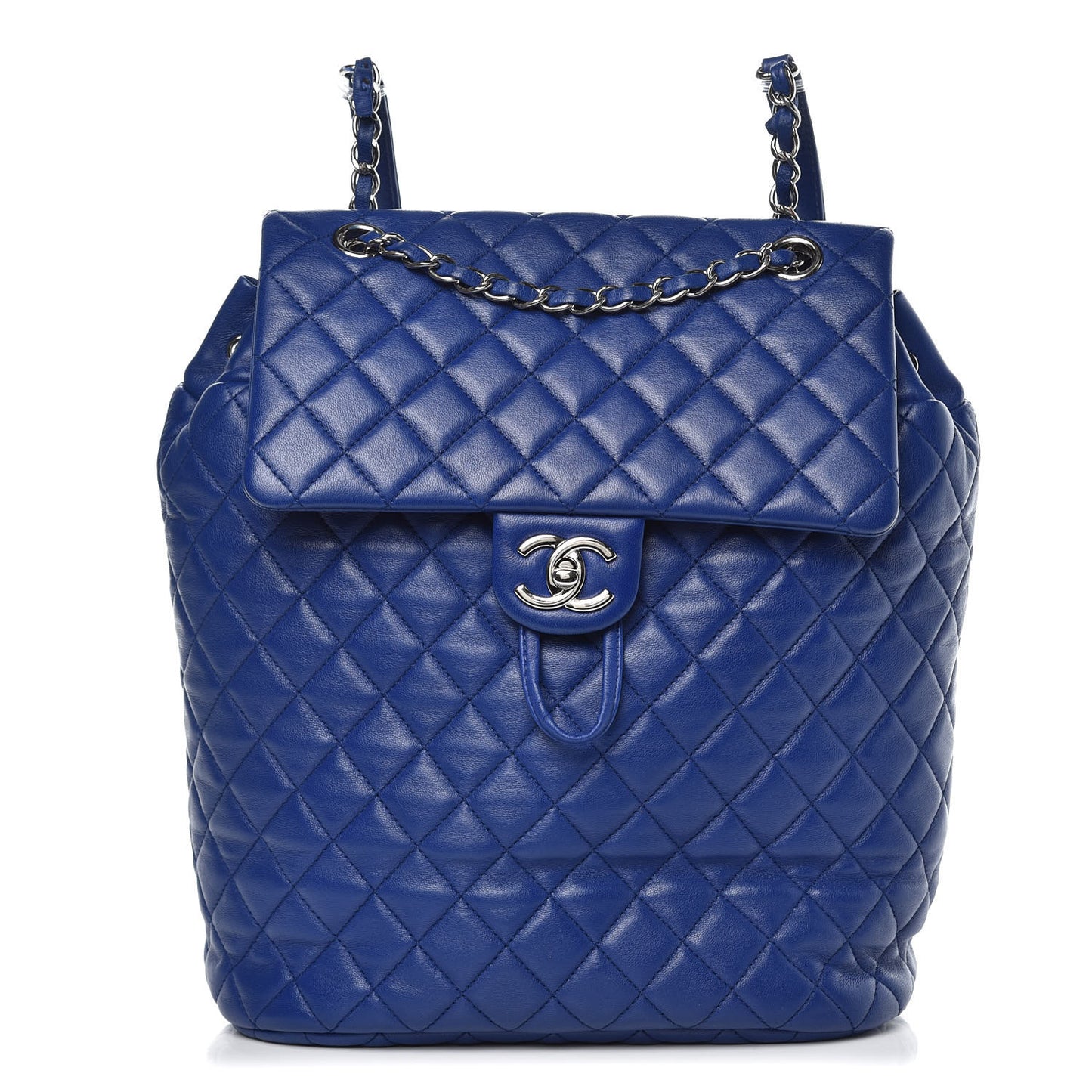 Lambskin Quilted Large Urban Spirit Backpack Blue