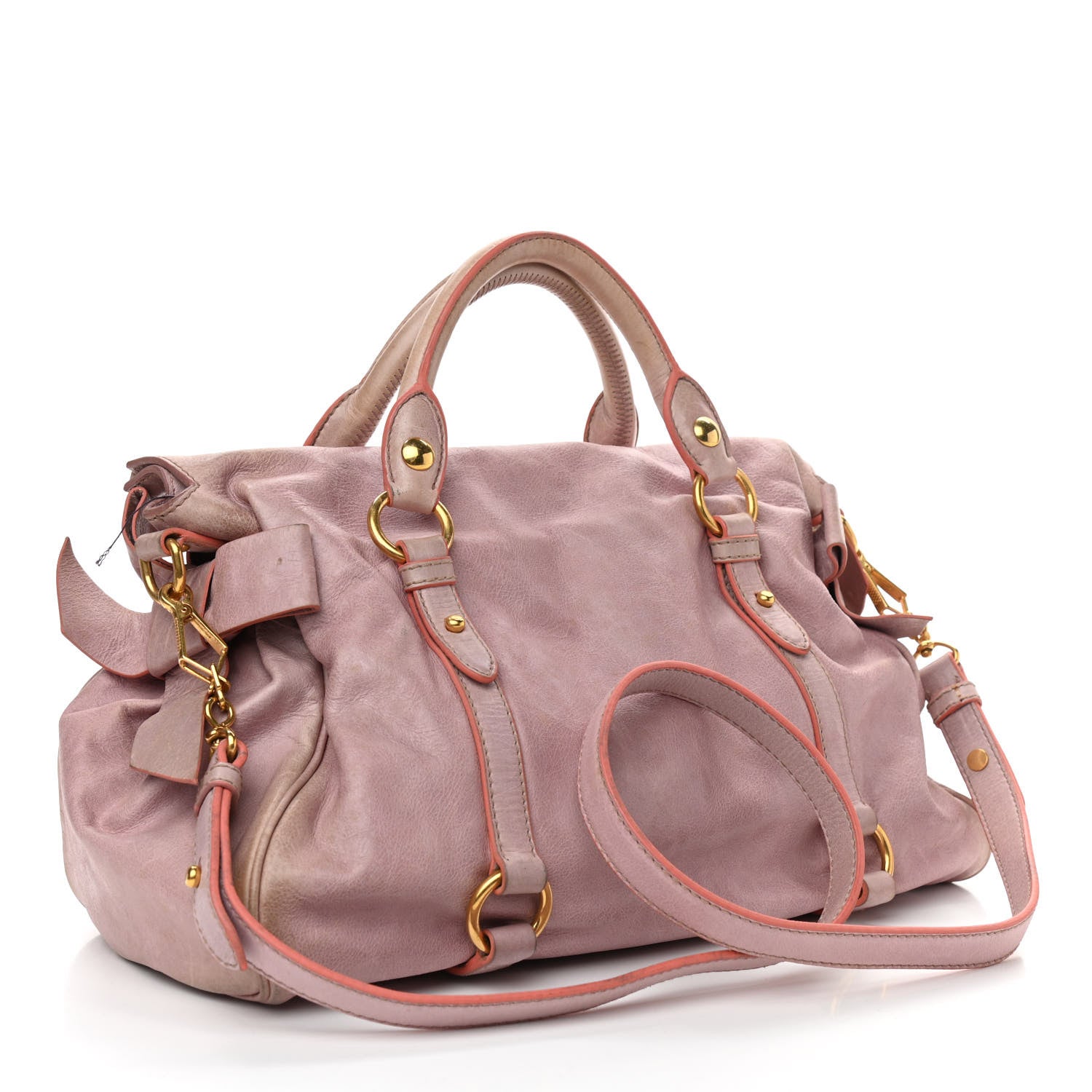 Miu Miu Vitello Lux Large Bow Bag Mughetto 3 of 14