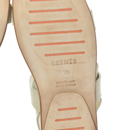 Hermes Suede Mens Sandals 43 White 6 of 6