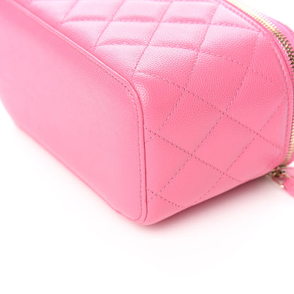 Chanel Caviar Quilted Small Vanity Case With Chain Pink 9 of 10