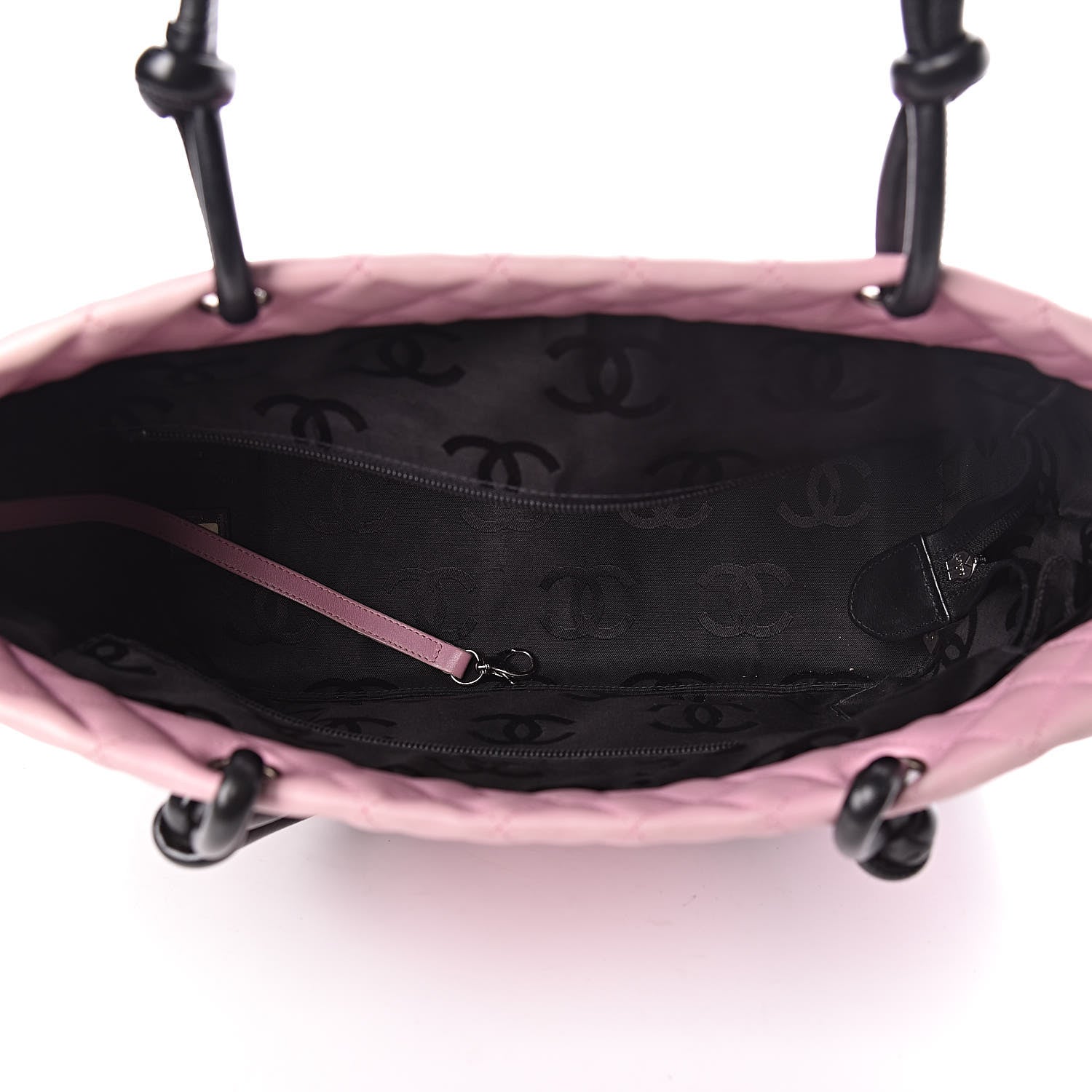 Chanel Calfskin Quilted Large Cambon Tote Pink Black 5 of 13