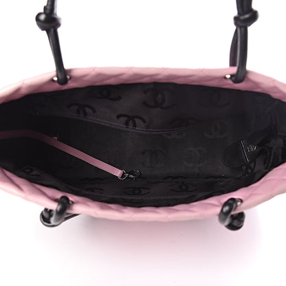 Chanel Calfskin Quilted Large Cambon Tote Pink Black 5 of 13