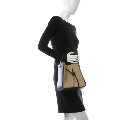 3.1 Phillip Lim 3.1 Smooth Calfskin Suede Bi-Color Small Soleil Bucket Drawstring Almond Black 3 of 9